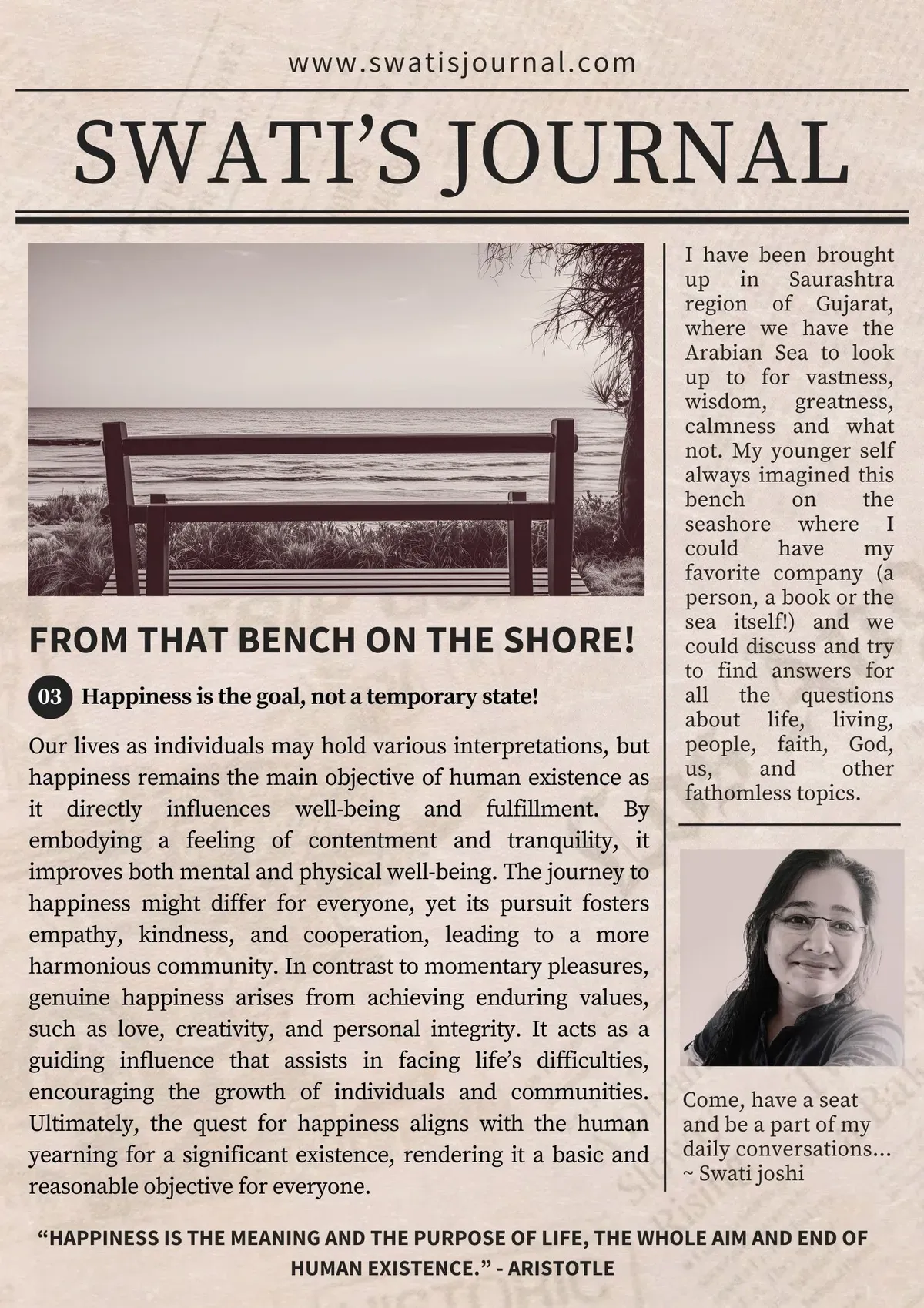 Happiness is the goal, not a temporary state! – Daily Words – Swati's Journal