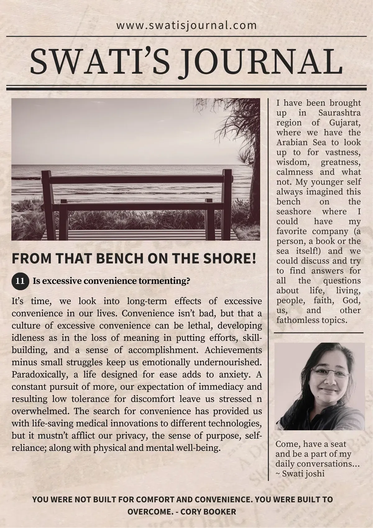 Is excessive convenience tormenting? – Daily Words – Swati's Journal