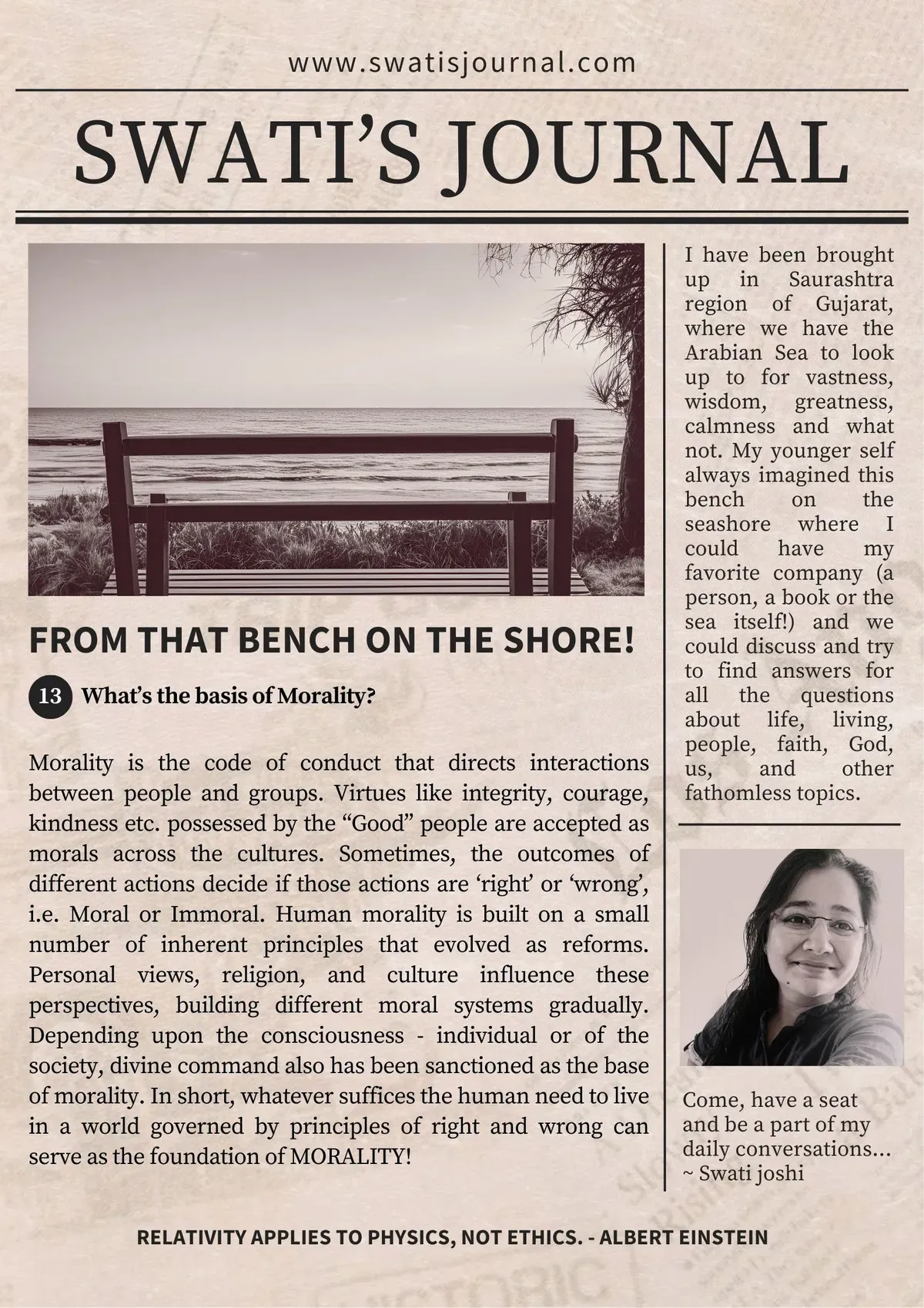 What’s the basis of Morality? – Daily Words – Swati's Journal